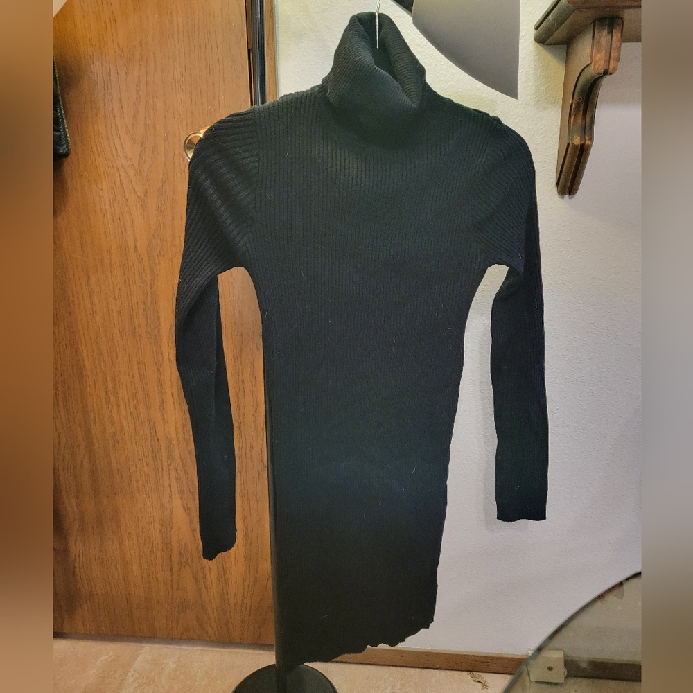 Black turtle neck sweater dress